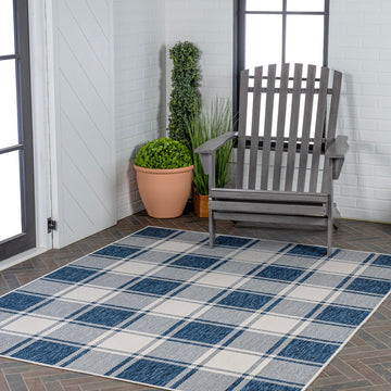 Sabine Traditional Farmhouse Bold Gingham Area Rug
